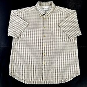 Columbia Vented Button Front Plaid Shirt Sz Large